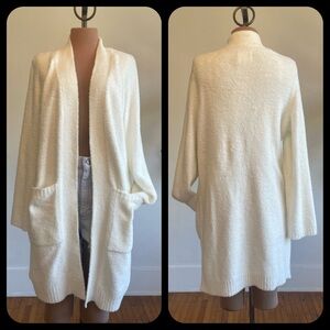 UGG Open-Front Plush Kallie Cardigan Sweater Cream Colored Size Small NWT